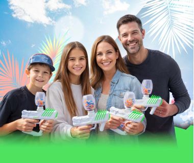 Eine Gruppe von Gel Blaster Spielern bei action-parks.de